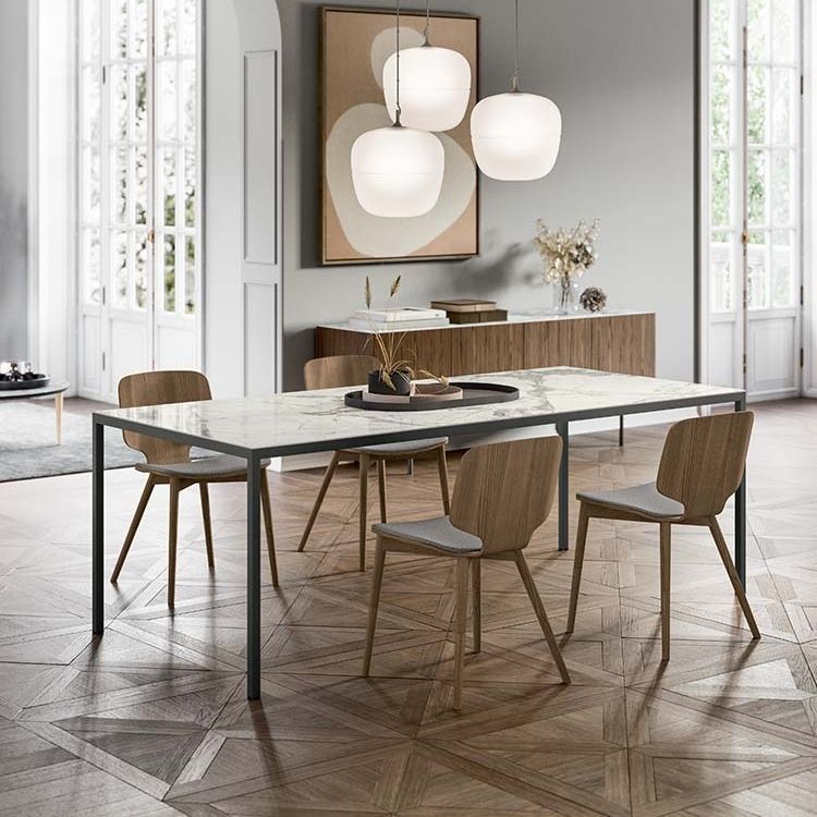 Contemporary work table - SIX - Quadrifoglio Sistemi d'Arredo - metal ...