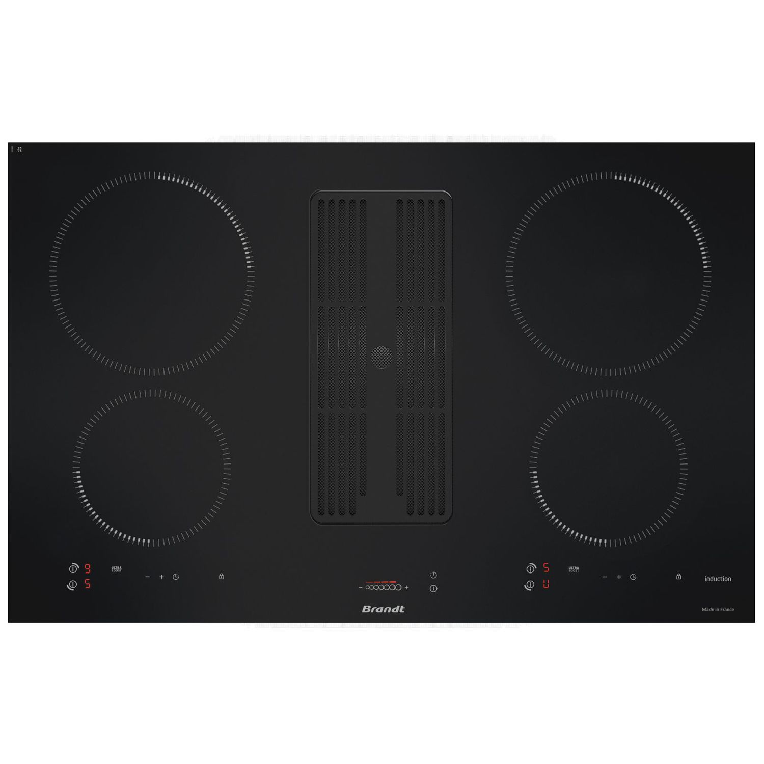 Induction cooktop BPI384BH Brandt 4 burner / builtin / with