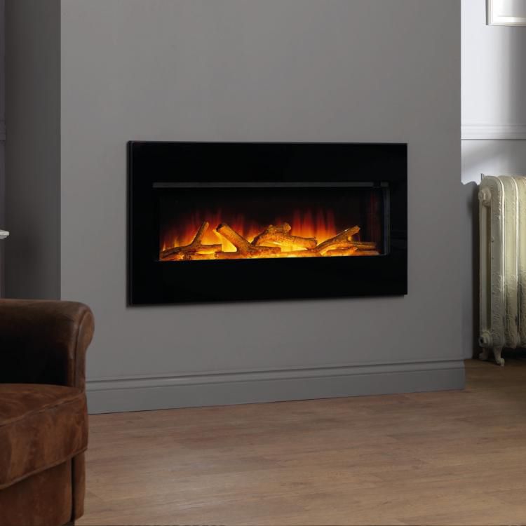 Electric Fireplace Contemporary Closed Hearth Wall Mounted