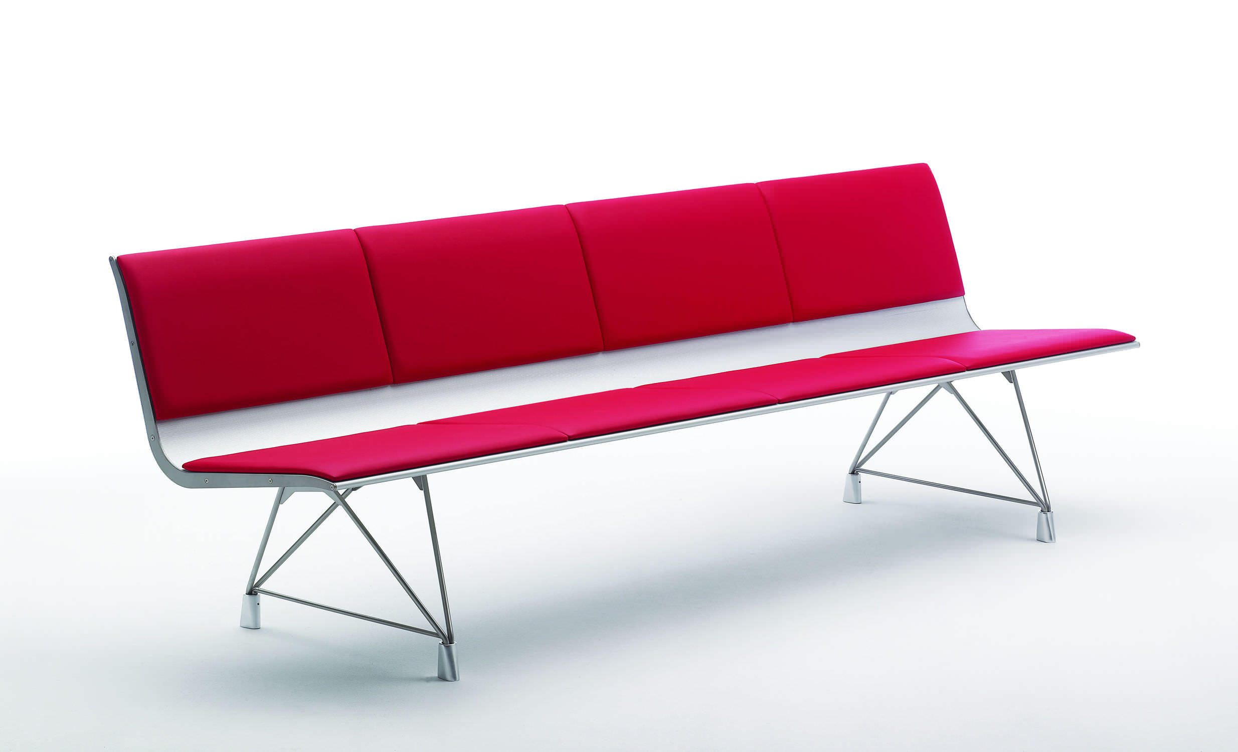 Contemporary public bench AERO DAVIS aluminum / with backrest