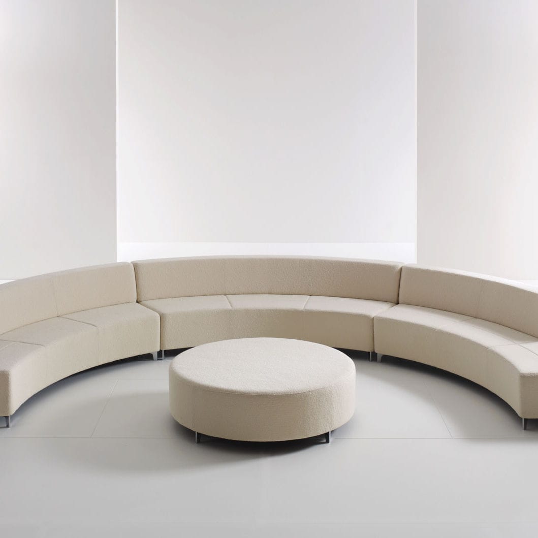 Contemporary coffee table KONTOUR DAVIS fabric / round / commercial