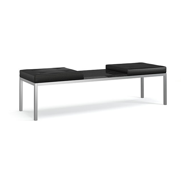 Contemporary upholstered bench - ROLAND - AGATI - fabric / stainless ...