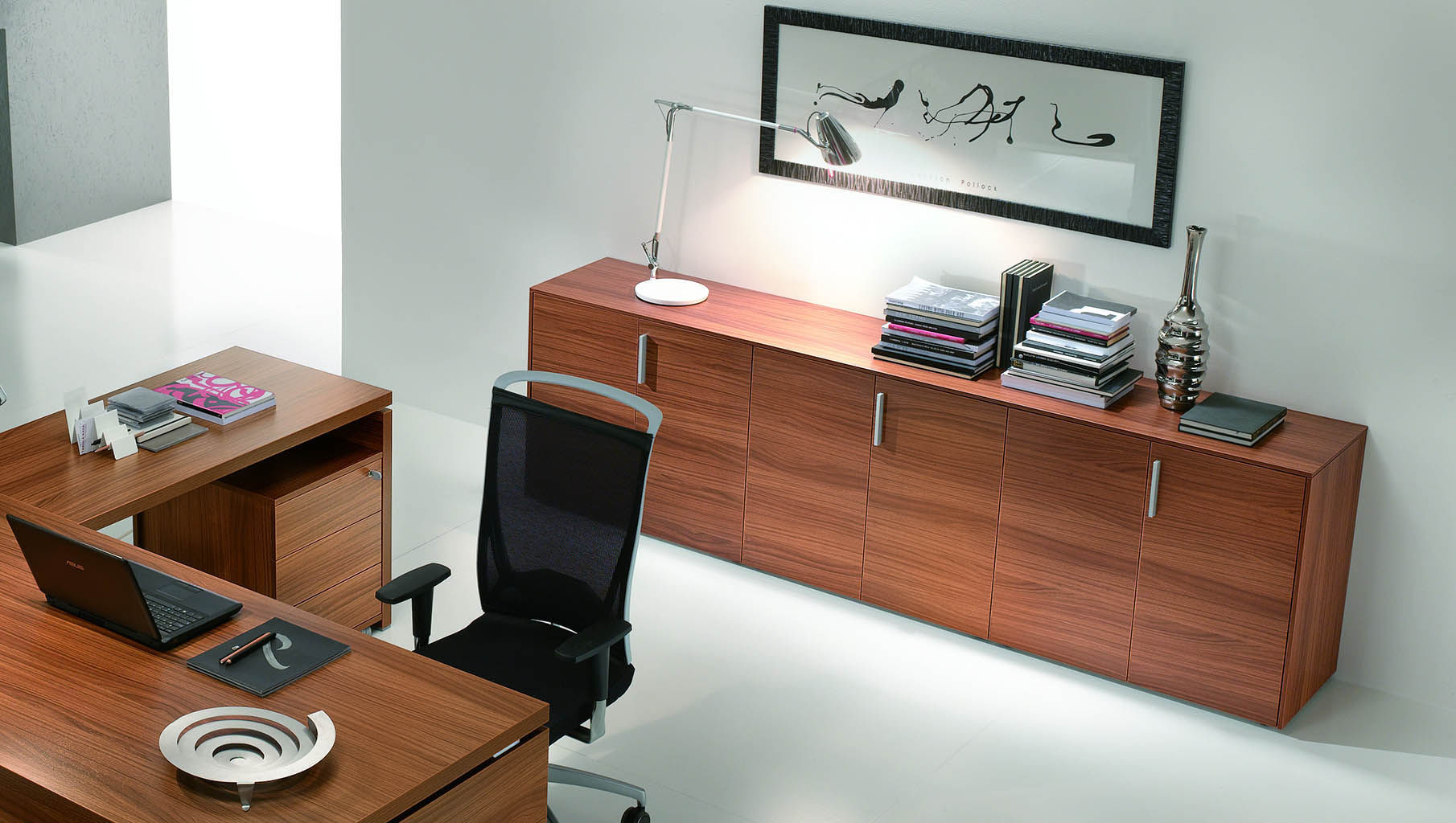 Low Filing Cabinet Tall Wood Veneer With Hinged Door