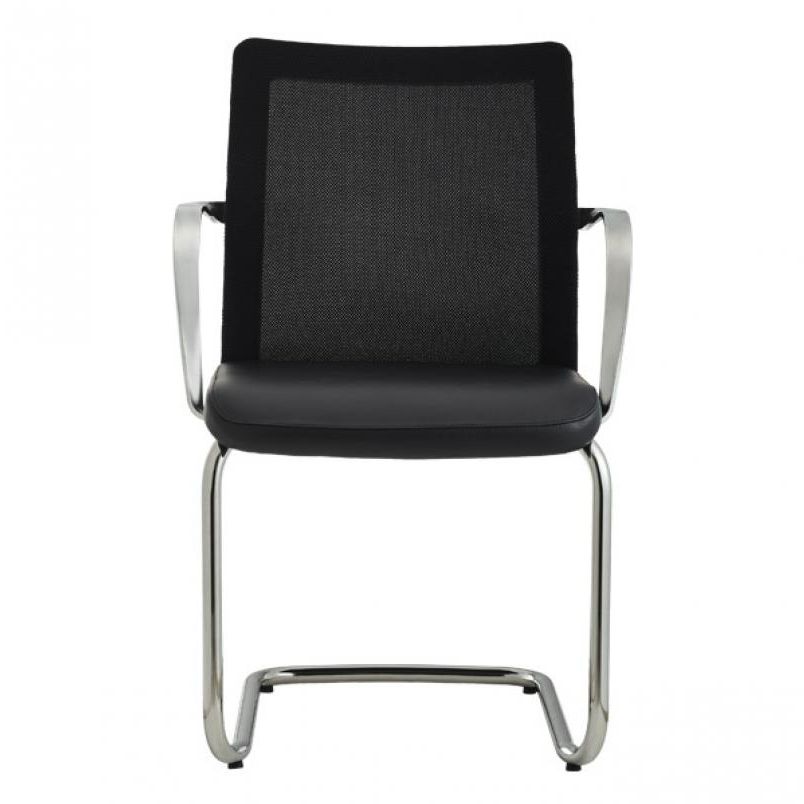 Contemporary visitor chair - MN1 - HOWE - fabric / chromed metal base ...