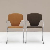 Contemporary chair / fabric / leather /...