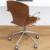 Contemporary office chair / fabric / leather...