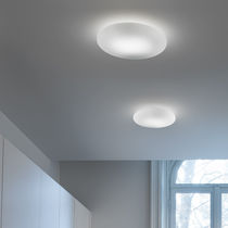 Contemporary ceiling light / round / blown...