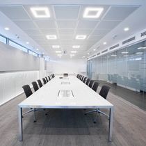Contemporary ceiling light / square / metal...