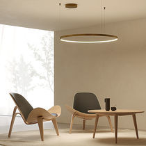 Hanging light fixture / LED / curved / horizontal