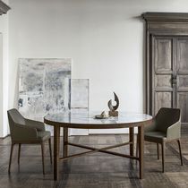 Contemporary table / marble / round