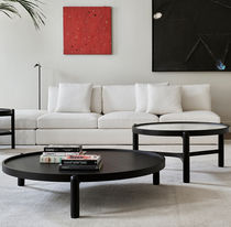 Contemporary coffee table / glass / oak...