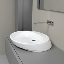 Countertop washbasin / oval / ceramic /...
