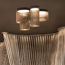 Contemporary ceiling light / round / glass...