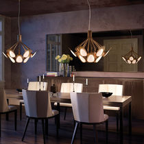 Pendant lamp / contemporary / steel / brass