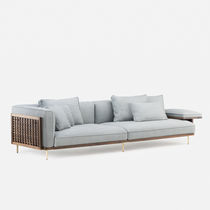 Modular sofa / contemporary / fabric / leather