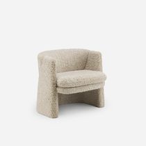 Contemporary armchair / leather / fabric...