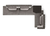 Modular sofa / contemporary / fabric / leather