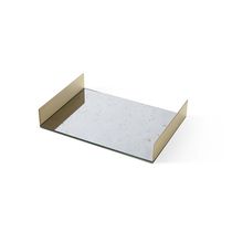 Brass serving tray / silver-plated / glass...