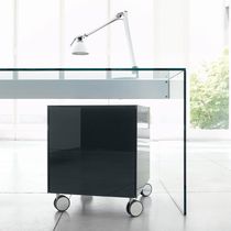 Lacquered glass office unit / 2-drawer /...