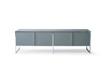 Contemporary sideboard / wooden / glass...