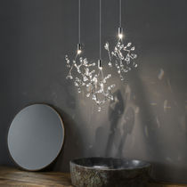 Pendant lamp / contemporary / metal / crystal
