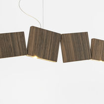 Pendant lamp / brass / brushed metal / wooden