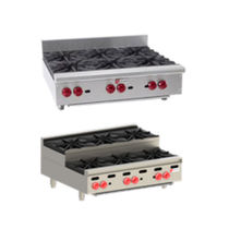 Gas cooktop / commercial / 6 burners / countertop