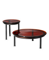 Contemporary coffee table / glass / metal...