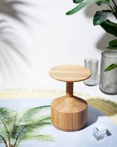 Contemporary stool / oak / walnut / solid...