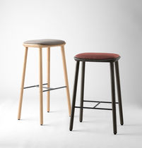 Contemporary bar stool / fabric / oak /...