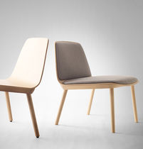 Contemporary fireside chair / fabric / wooden...
