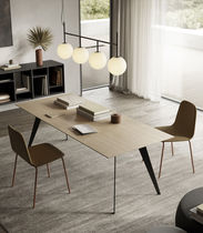 Contemporary desk / oak / walnut / metal