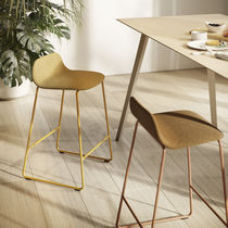 Contemporary bar stool / fabric / wooden...