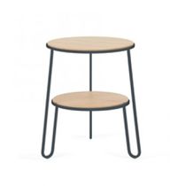 Contemporary pedestal table / oak / MDF...