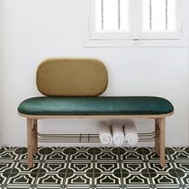 Contemporary upholstered bench / velvet...