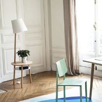 Contemporary side table / beech / metal...