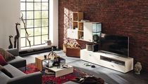 Contemporary coffee table / glass / oak...