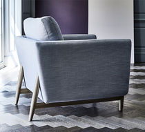 Contemporary armchair / fabric / oak / standard...