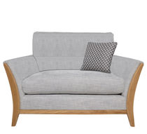 Contemporary armchair / fabric / oak / standard...