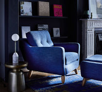 Contemporary armchair / fabric / oak / standard...