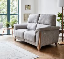 Contemporary sofa / fabric / leather / 2-person