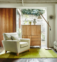 Contemporary armchair / fabric / oak / standard...