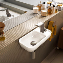 Wall-mounted washbasin / rectangular / ceramic...
