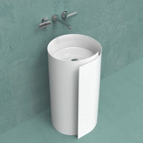 Free-standing washbasin / oval / ceramic...
