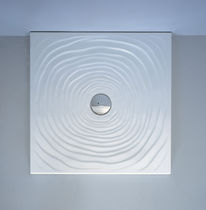 Square shower base / floor level / ceramic