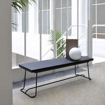Contemporary public bench / oak / walnut...