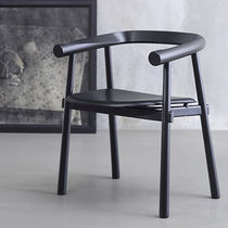 Contemporary chair / leather / beech base...