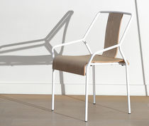Contemporary chair / with armrests / stackable...
