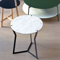 Contemporary side table / bronze / marble...