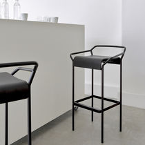Contemporary bar stool / natural oak / wood...